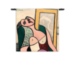 Wandkleed Picasso Meisje kijkend naar een spiegel 1932 Rechthoek Vierkant
