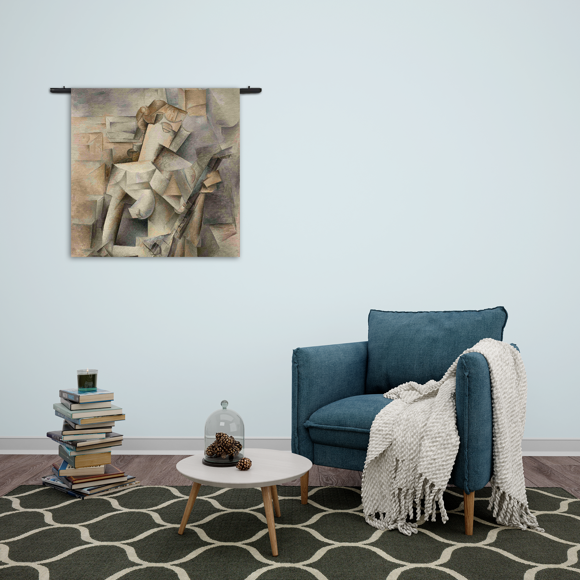 Wandkleed Picasso Meisje met een mandoline 1910 Rechthoek Vierkant Template Vierkant Rond Om 21 2