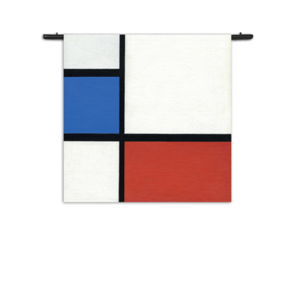 Wandkleed Mondriaan de Blauwe vlakte Rechthoek Vierkant