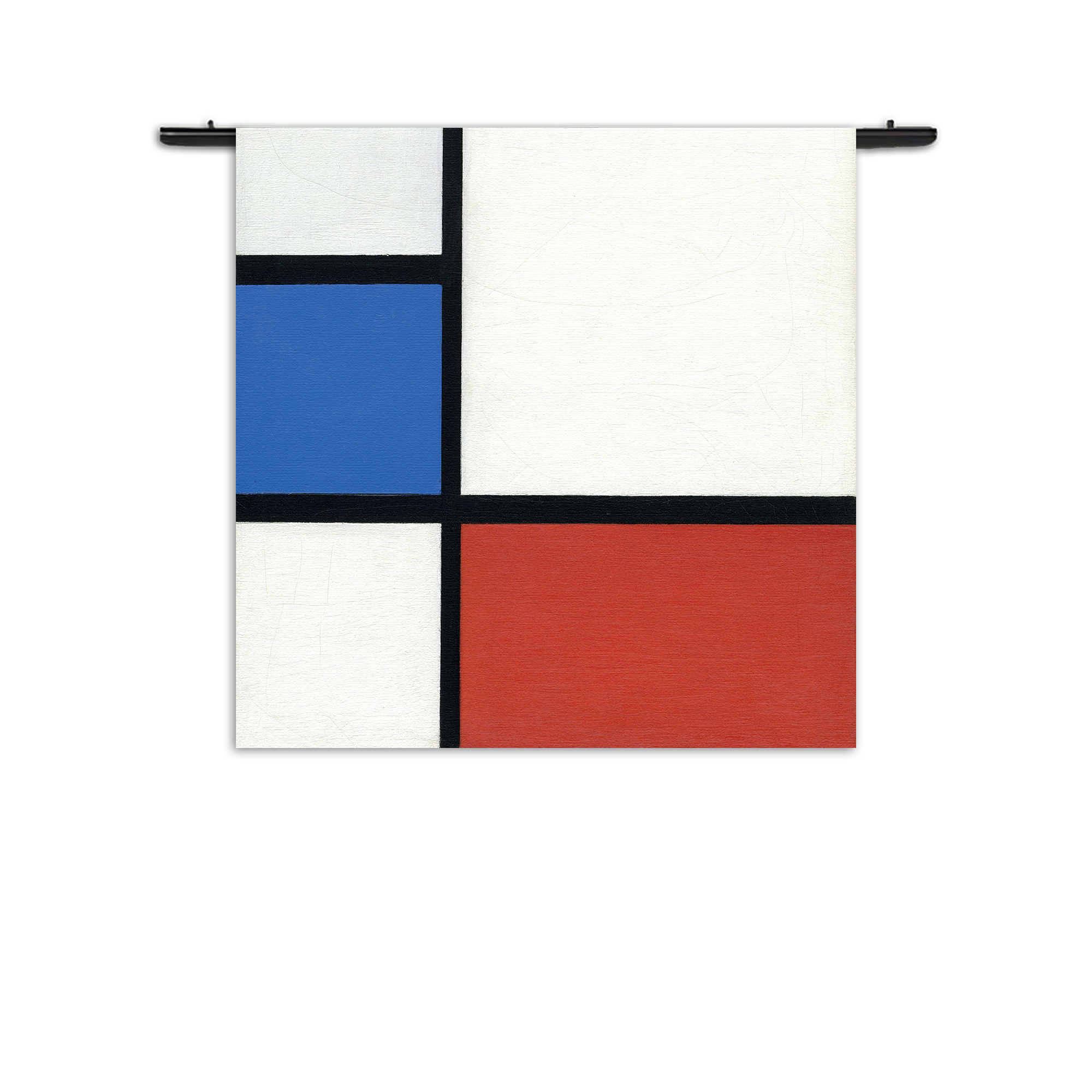 Wandkleed Mondriaan de Blauwe vlakte Rechthoek Vierkant