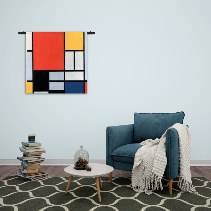 Wandkleed Mondriaan Gele Hokjes Rechthoek Vierkant Template Vierkant Rond Om 4 2