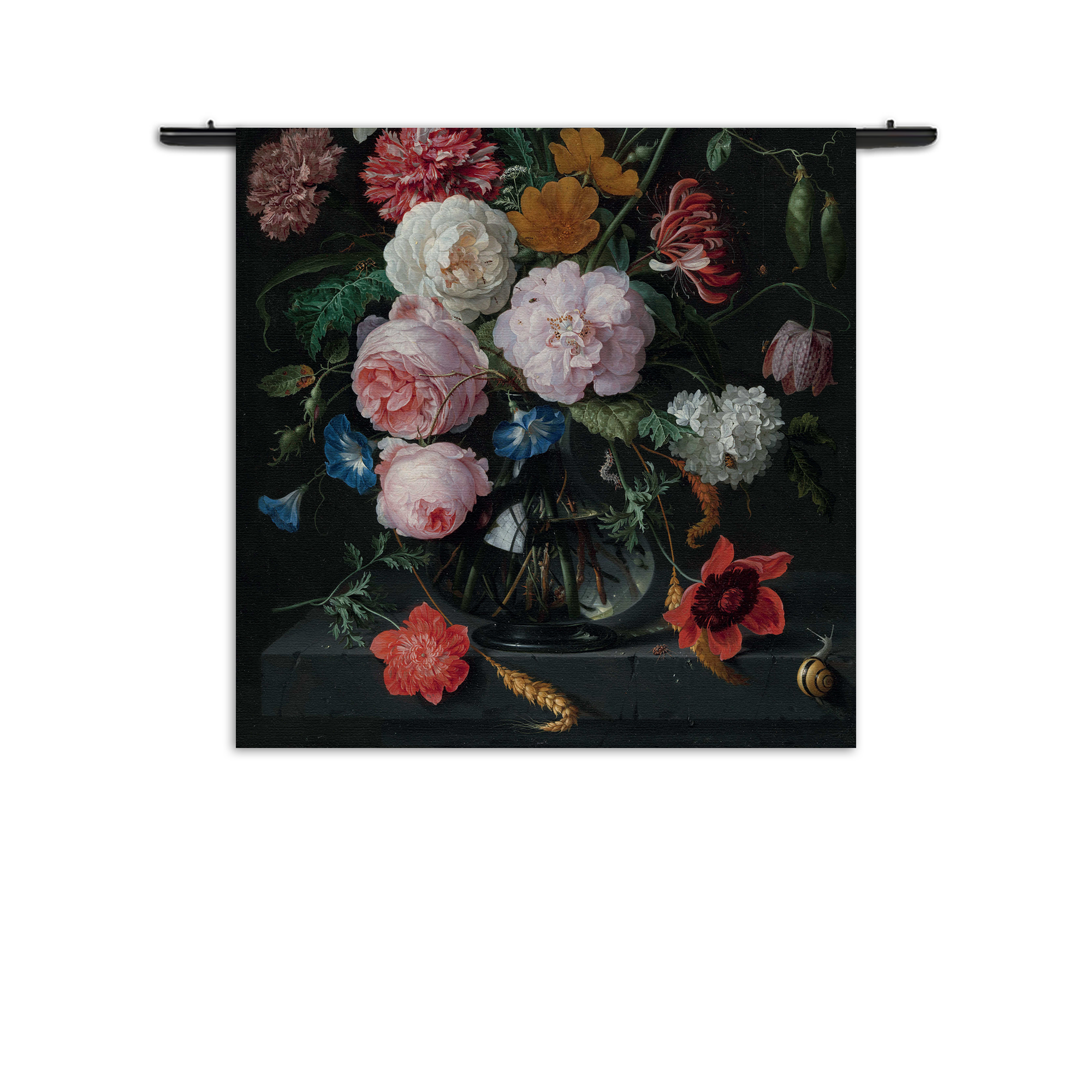 Wandkleed Jan Davidsz Bloemen in een glazen vaas 1716 Rechthoek Vierkant