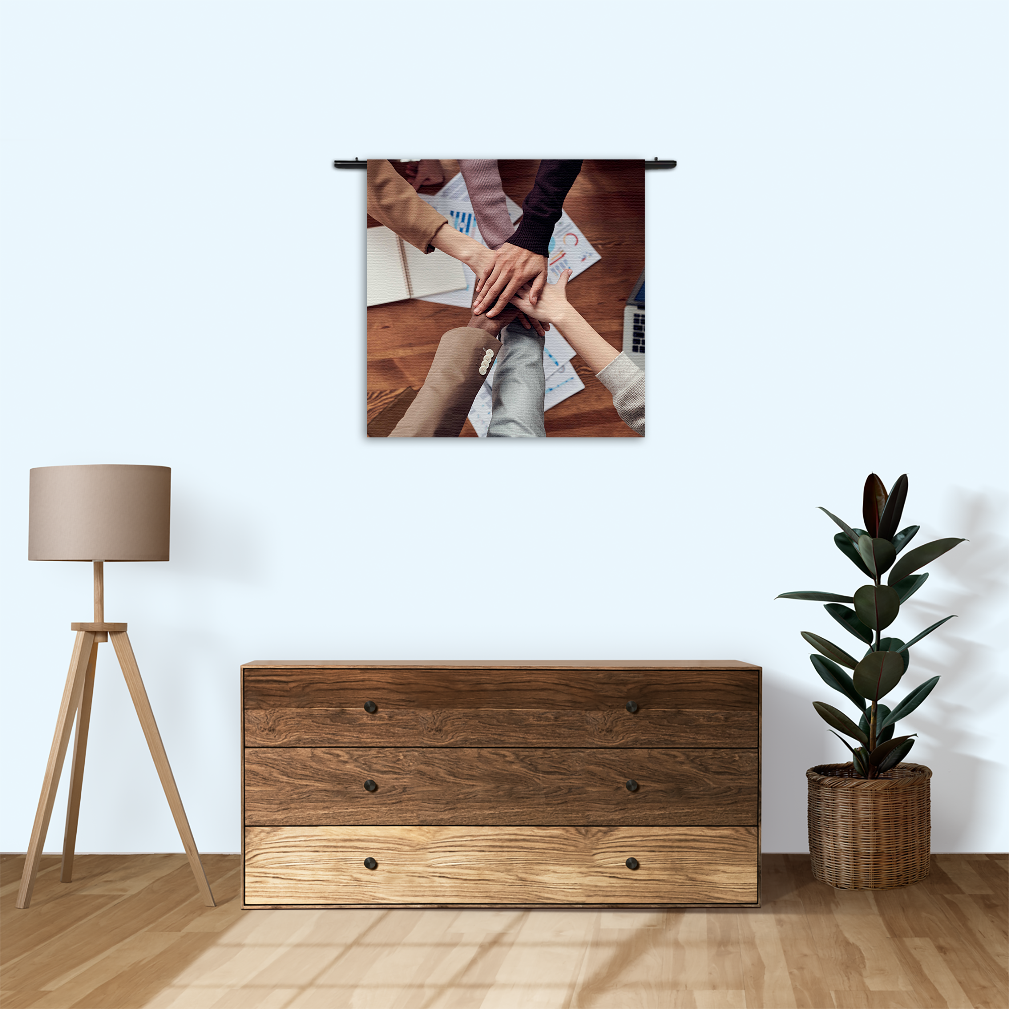 Wandkleed Teamwork Rechthoek Vierkant Template Vierkant Rond Overig 03 3