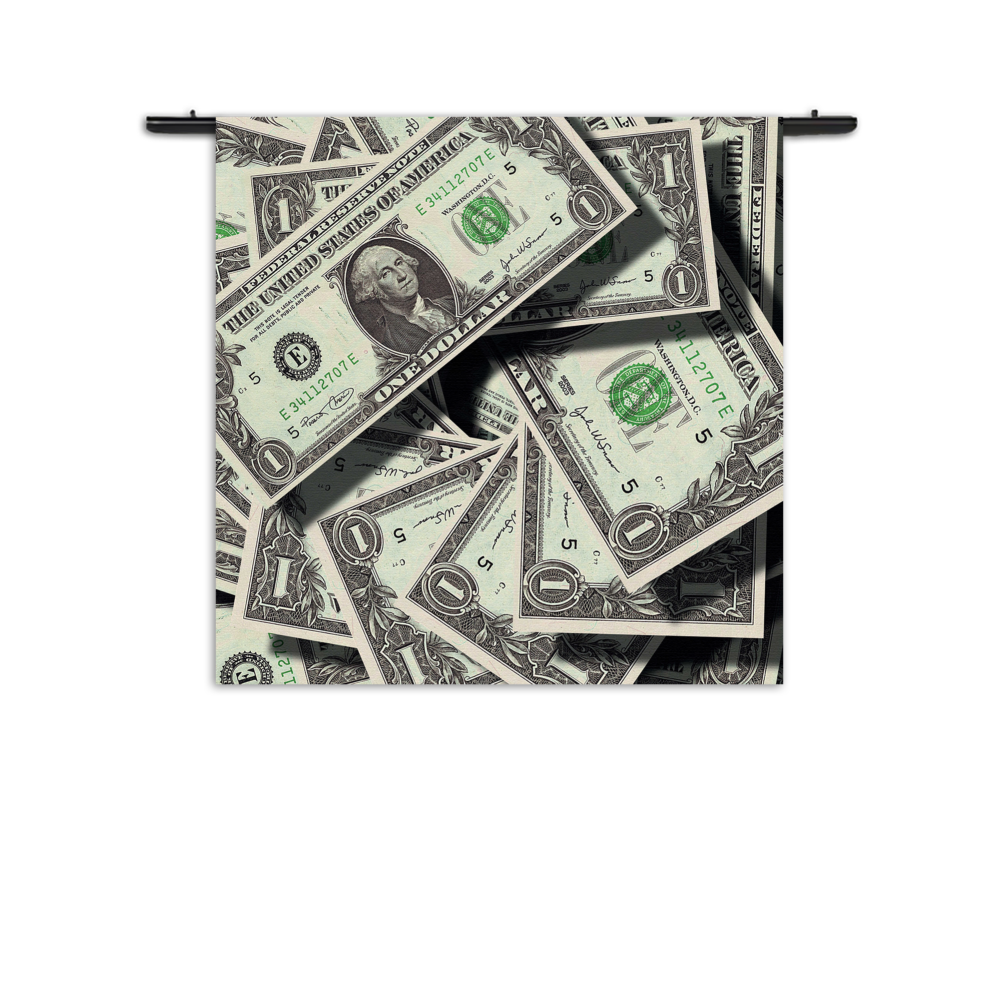 Wandkleed Dollars Money George Washington Rechthoek Vierkant