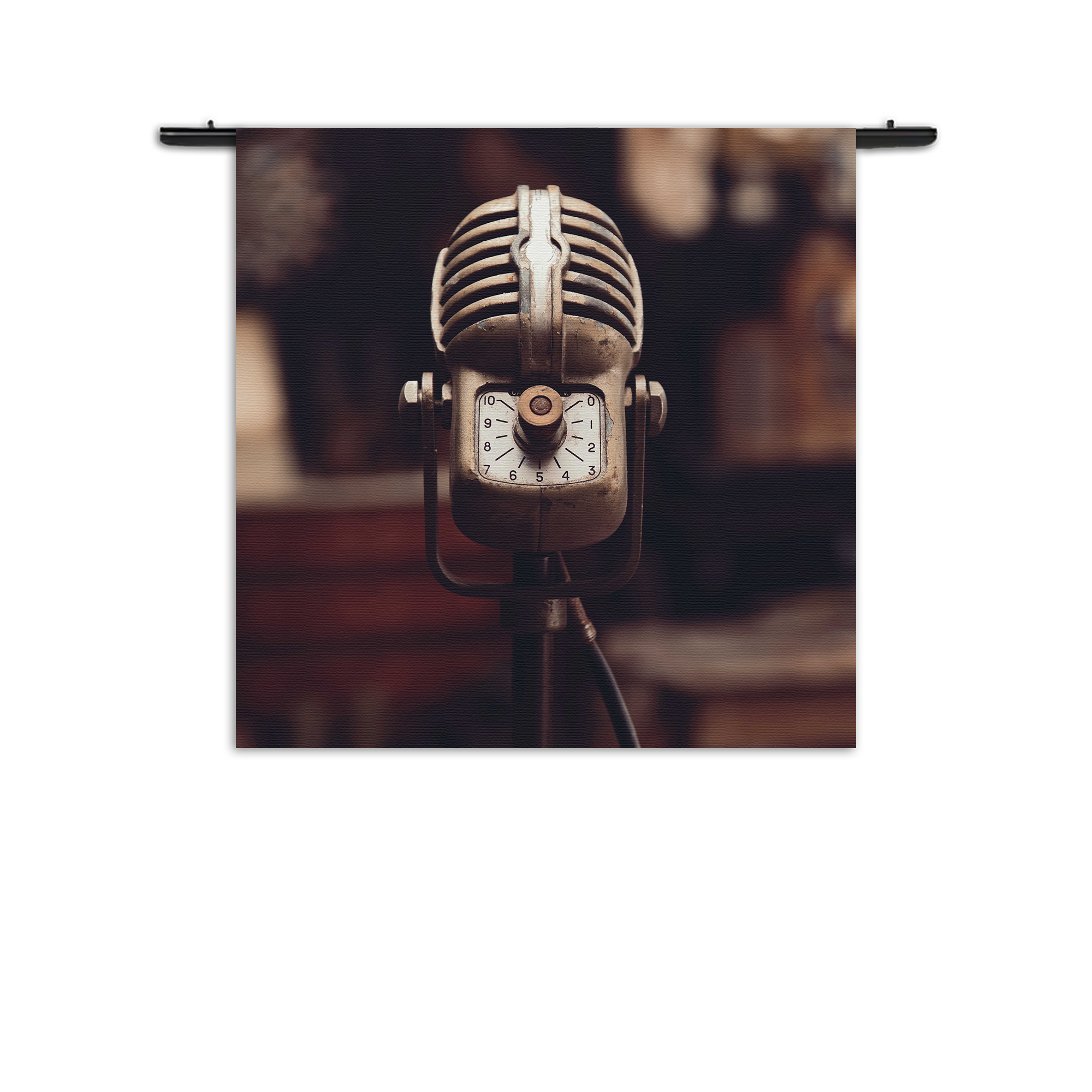 Template_Vierkant_Rond_Retro_14-1 Wandkleed Old School Microfoon Rechthoek Vierkant