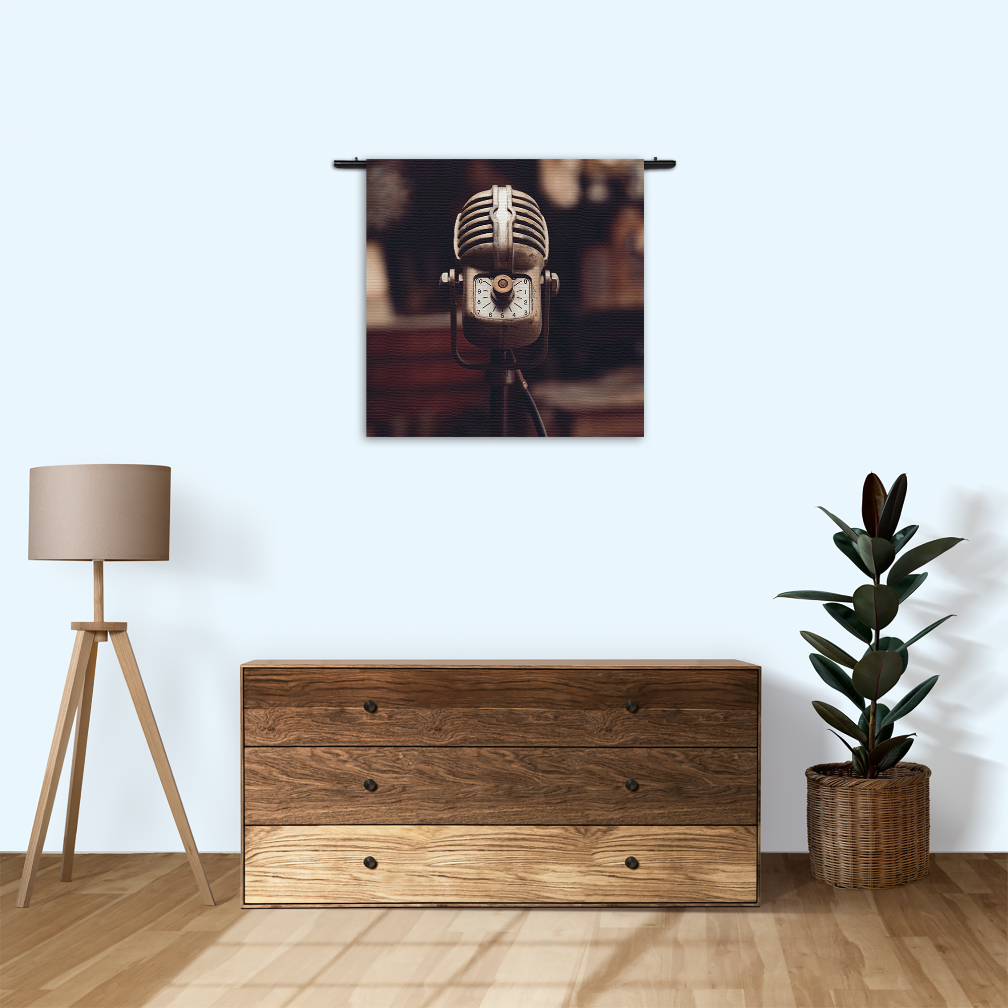 Template_Vierkant_Rond_Retro_14-3 Wandkleed Old School Microfoon Rechthoek Vierkant Template Vierkant Rond Retro 14 3