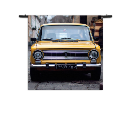 Wandkleed Old School Gele Taxi 01 Rechthoek Vierkant
