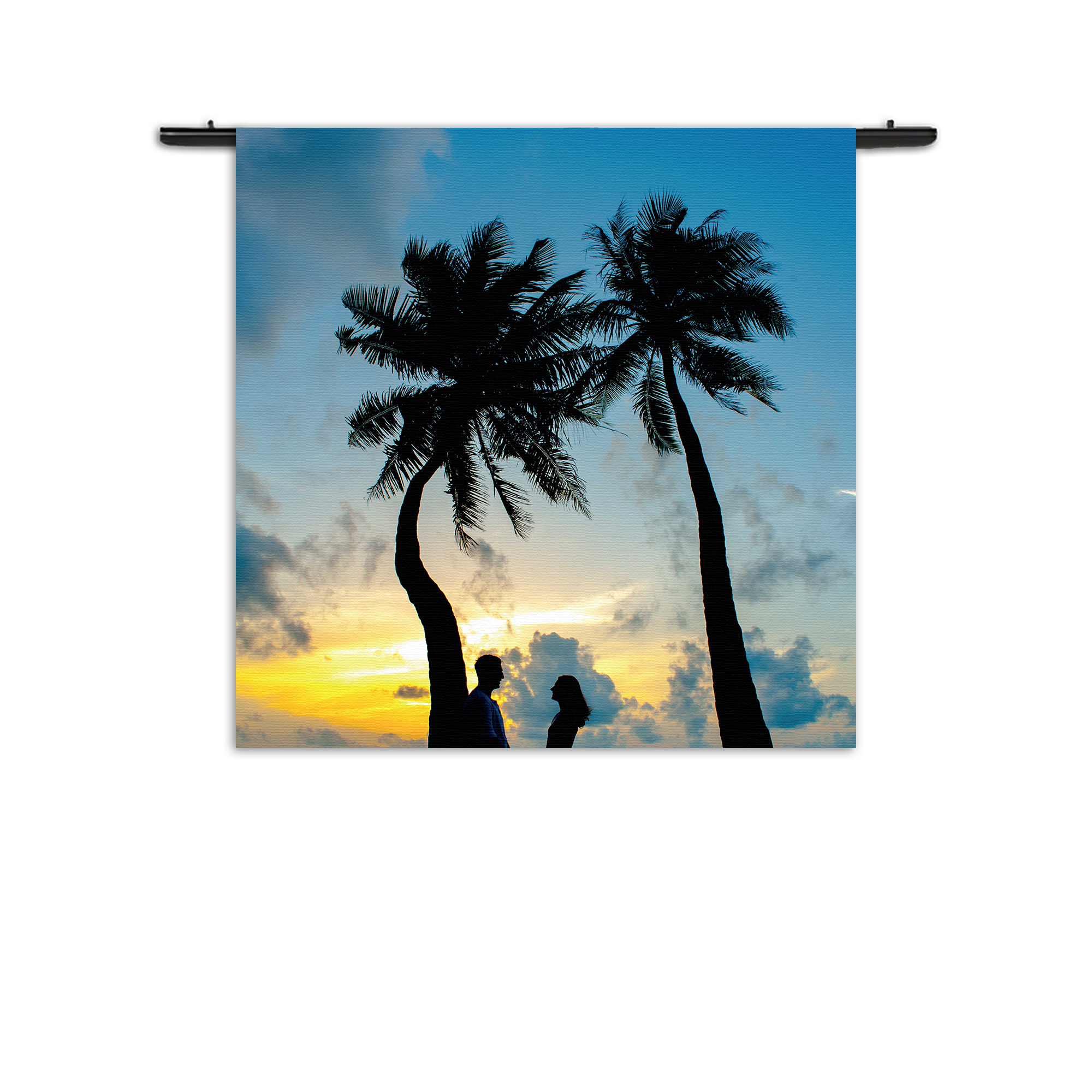 Wandkleed Romantiek Op Het Strand Rechthoek Vierkant