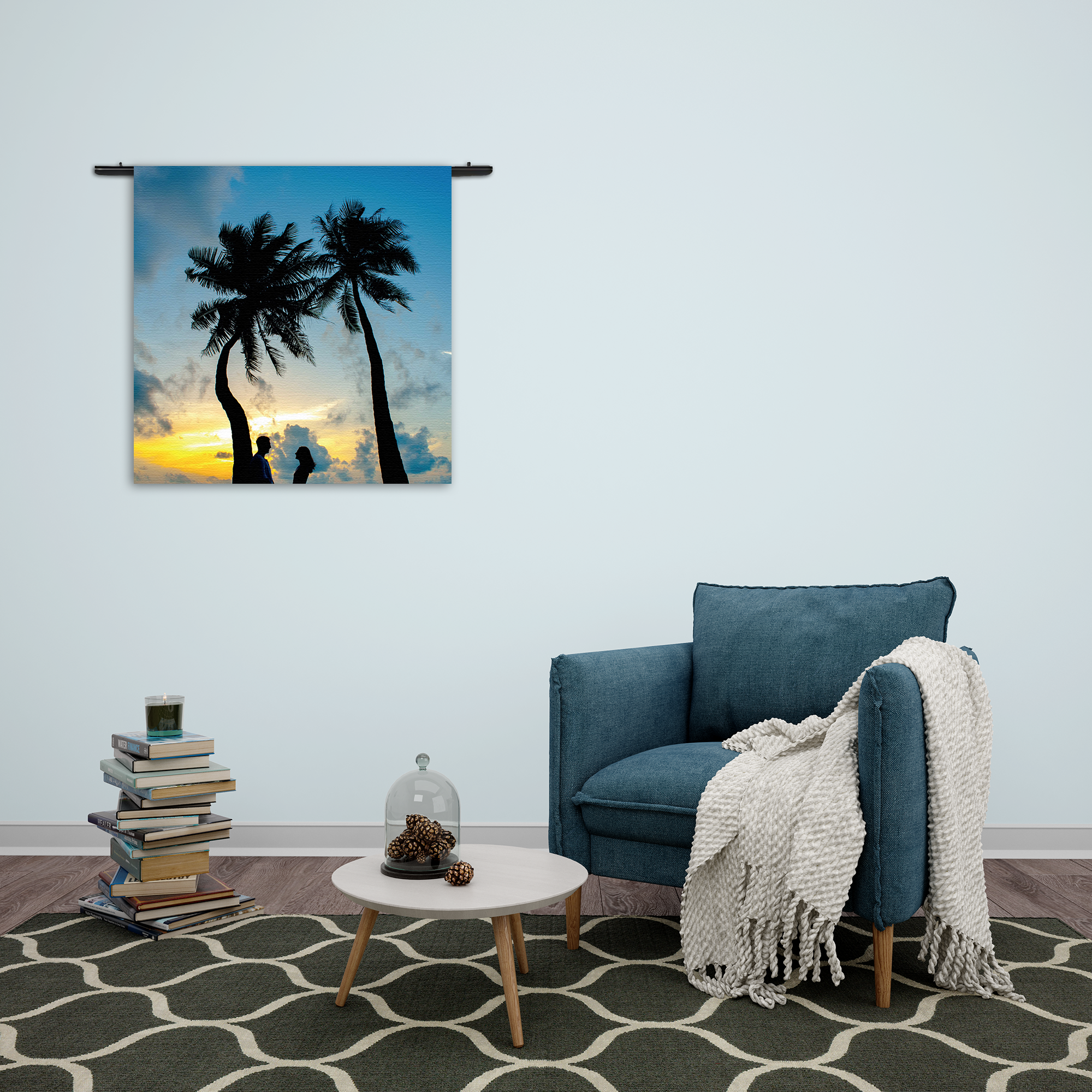 Wandkleed Romantiek Op Het Strand Rechthoek Vierkant Template Vierkant Rond Romantisch 3 2