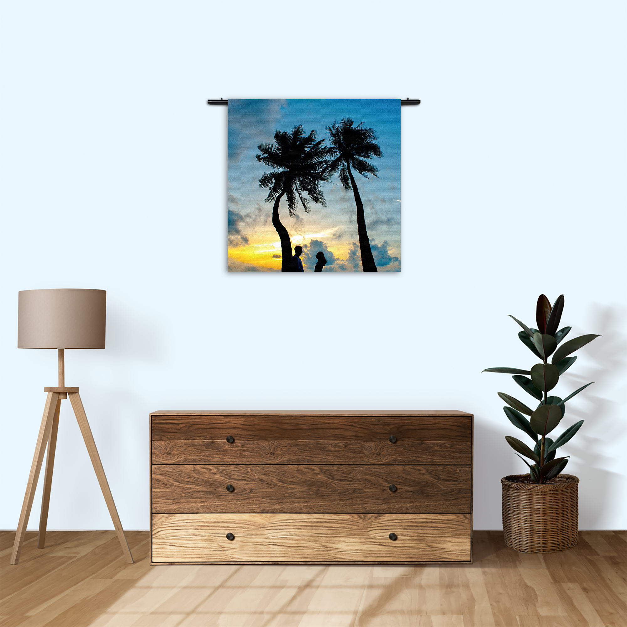 Wandkleed Romantiek Op Het Strand Rechthoek Vierkant Template Vierkant Rond Romantisch 3 3