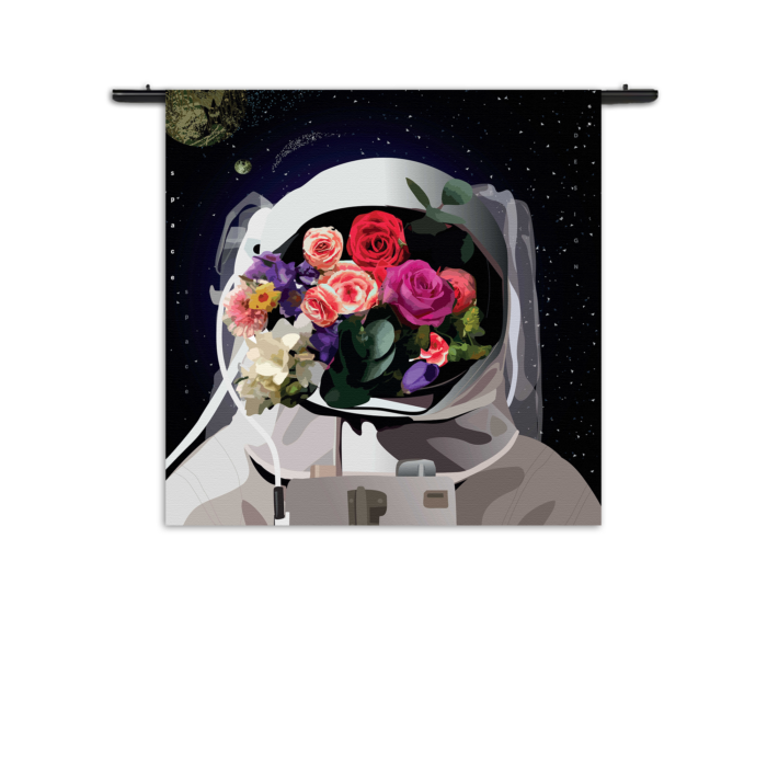Wandkleed The love astronaut Rechthoek Vierkant