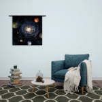 Wandkleed Ons planetenstelsel Rechthoek Vierkant Template Vierkant Rond Ruimtevaart 15 2
