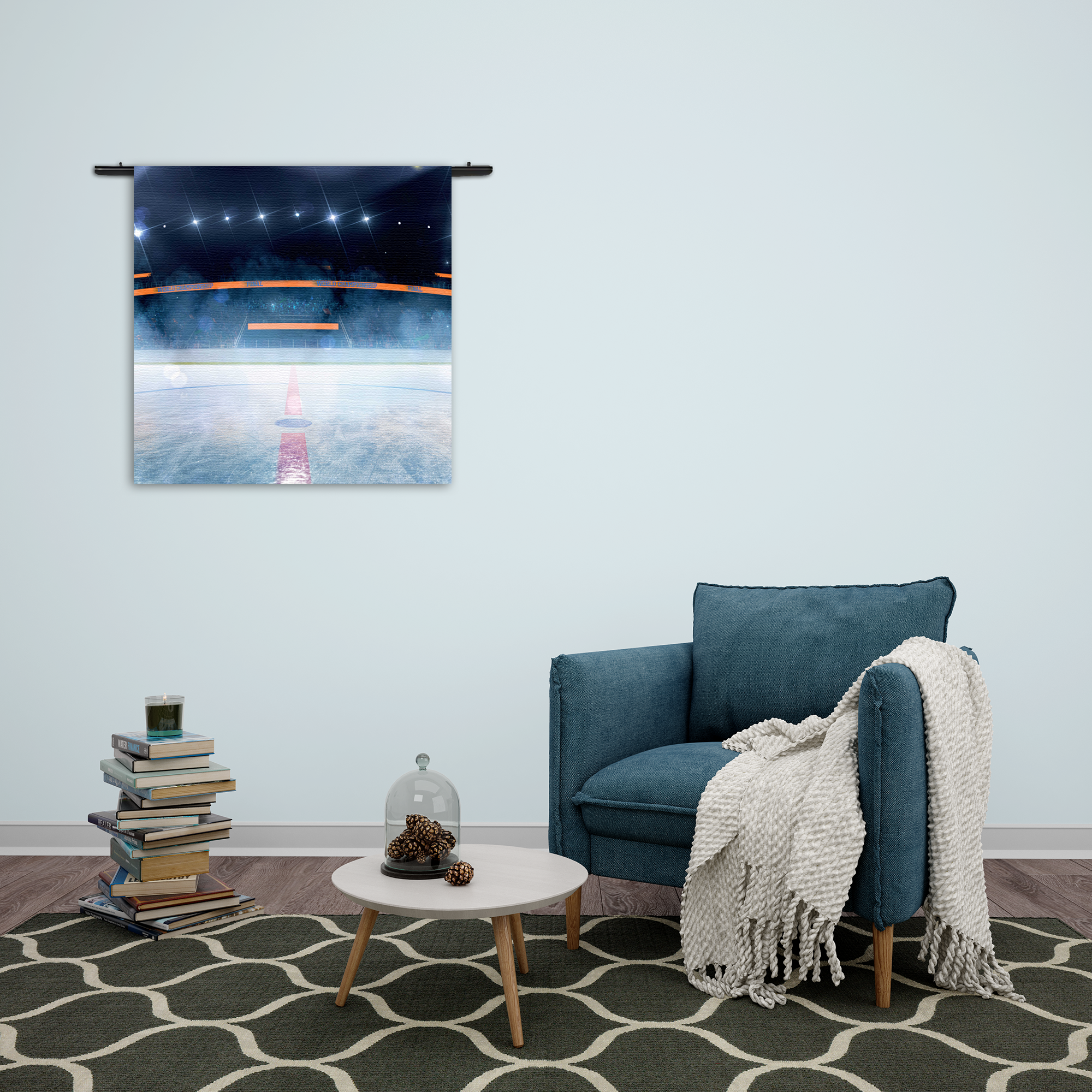 Wandkleed Ijshockey Pitch Rechthoek Vierkant Template Vierkant Rond Sport 12 2