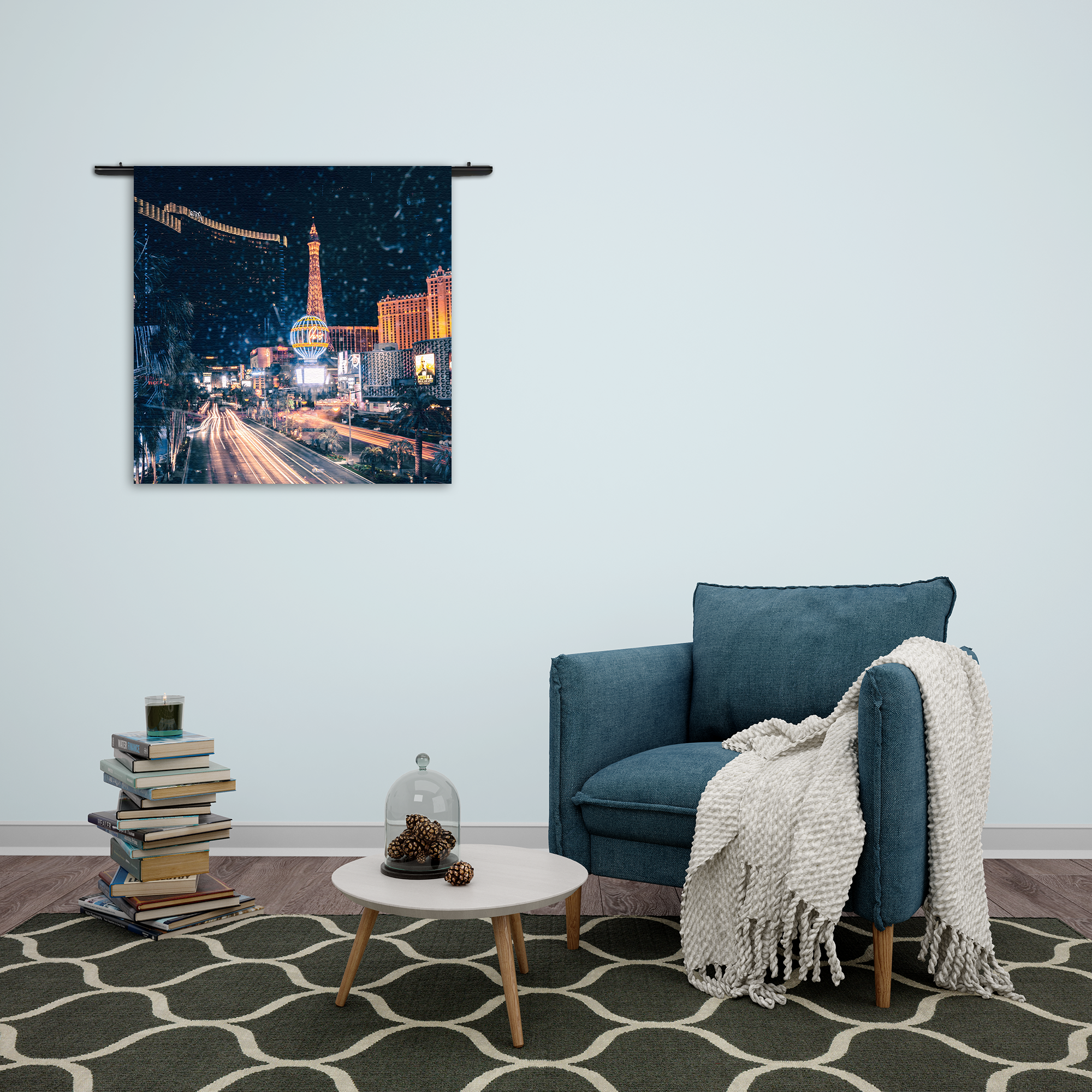 Wandkleed Las Vegas at Night Rechthoek Vierkant Template Vierkant Rond Steden 16 2