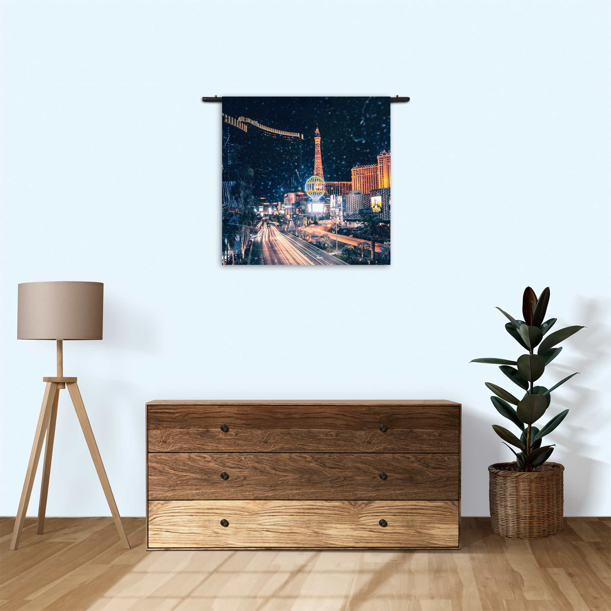 Wandkleed Las Vegas at Night Rechthoek Vierkant Template Vierkant Rond Steden 16 3