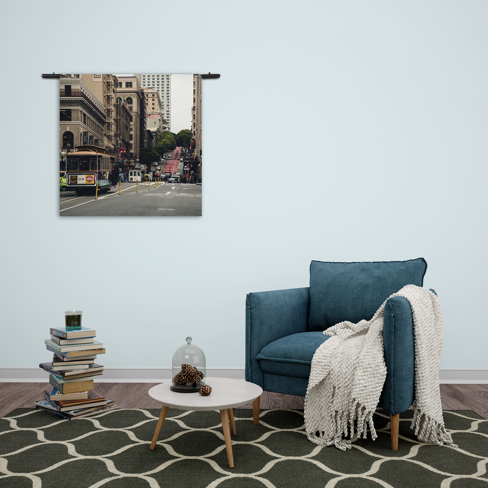 Wandkleed San Francisco City Rechthoek Vierkant Template Vierkant Rond Steden 17 2