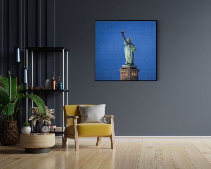 Akoestisch Schilderij Vrijheidsbeeld New York Donker 01 Vierkant Template Vierkant Rond Steden 18 1 1 scaled 1