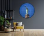 Akoestisch Schilderij Vrijheidsbeeld New York Donker 01 Rond - Muurcirkel Template Vierkant Rond Steden 18 1 scaled 1