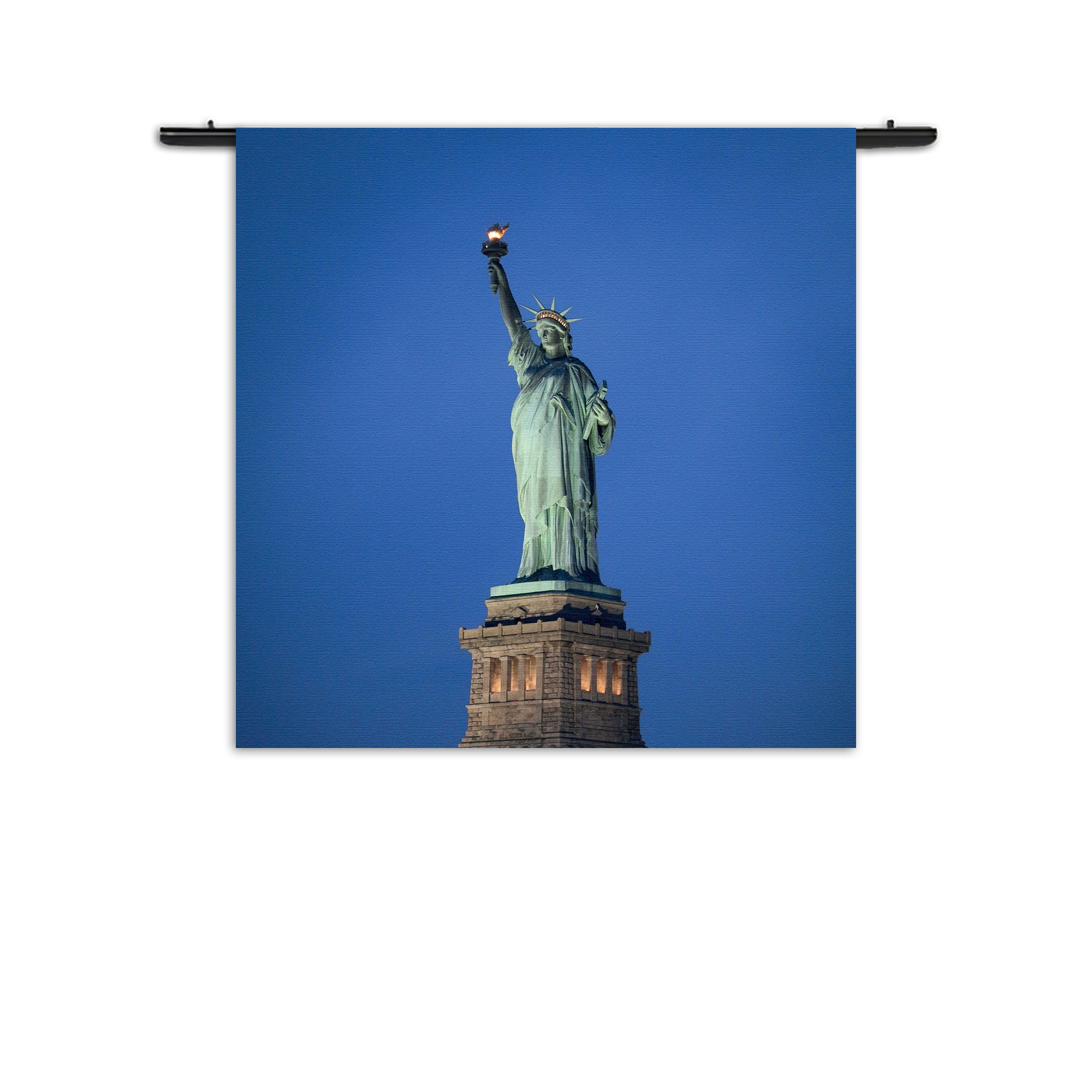 Wandkleed Vrijheidsbeeld New York Donker 01 Rechthoek Vierkant