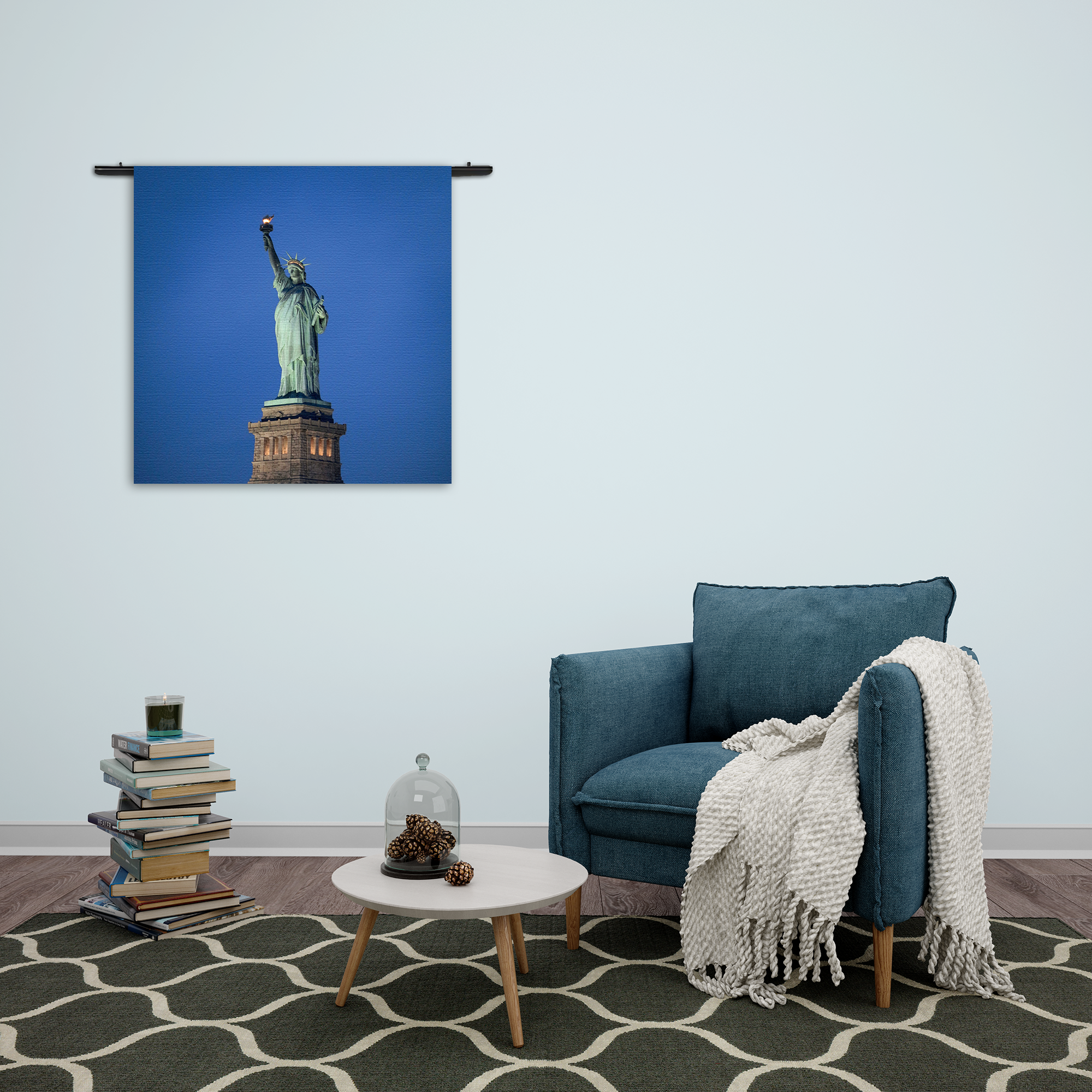 Wandkleed Vrijheidsbeeld New York Donker 01 Rechthoek Vierkant Template Vierkant Rond Steden 18 2