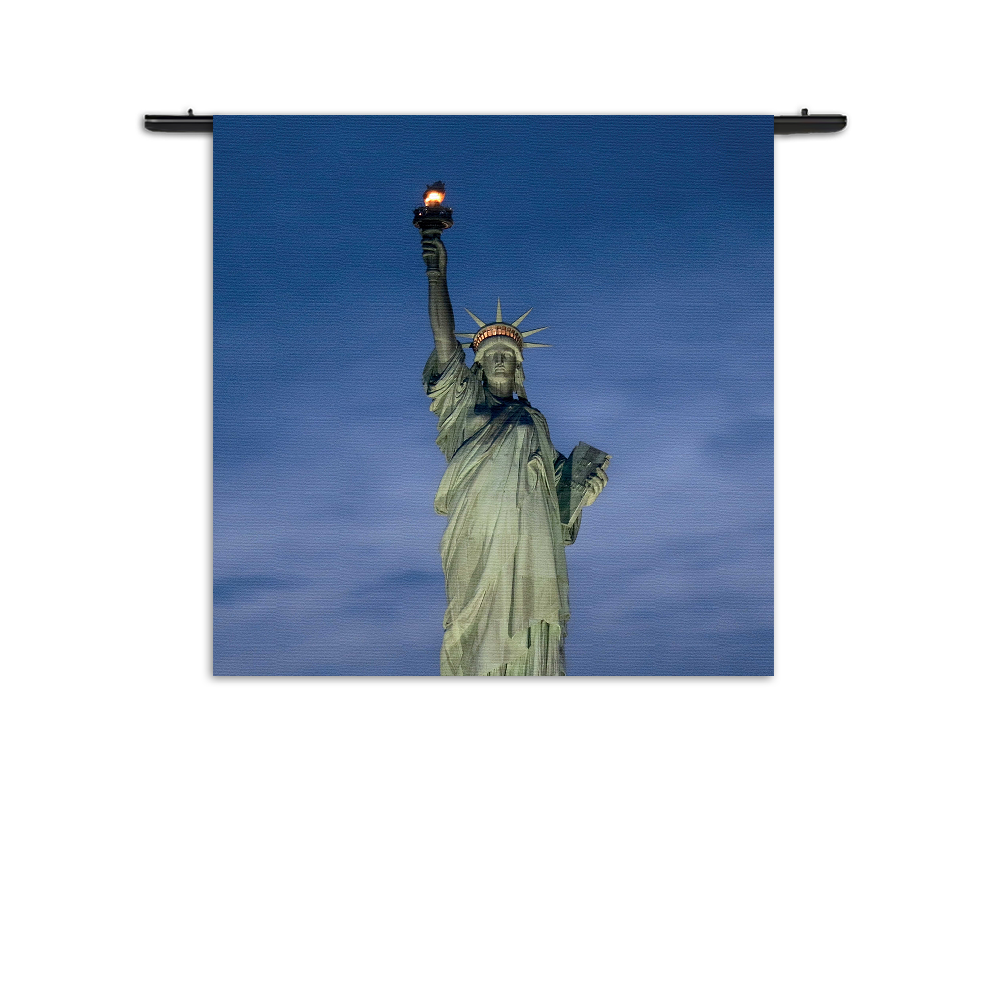 Wandkleed Vrijheidsbeeld New York Donker 02 Rechthoek Vierkant