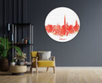 Akoestisch Schilderij Skyline Antwerpen Watecolor Paint Rond - Muurcirkel Template Vierkant Rond Steden 2 1 2 scaled 1