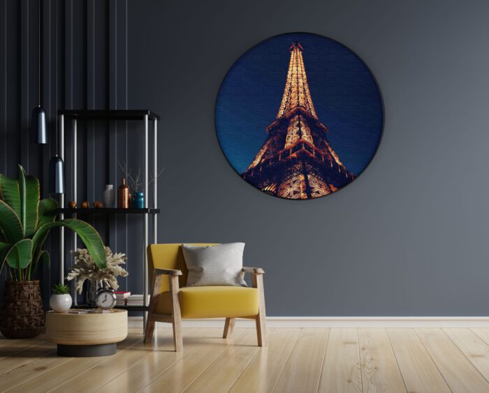 Akoestisch Schilderij Eiffeltoren Parijs at Night Rond - Muurcirkel Template Vierkant Rond Steden 23 scaled 1