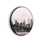 Akoestisch Schilderij Brooklyn Bridge New York Rond - Muurcirkel Template Vierkant Rond Steden 24 scaled 1