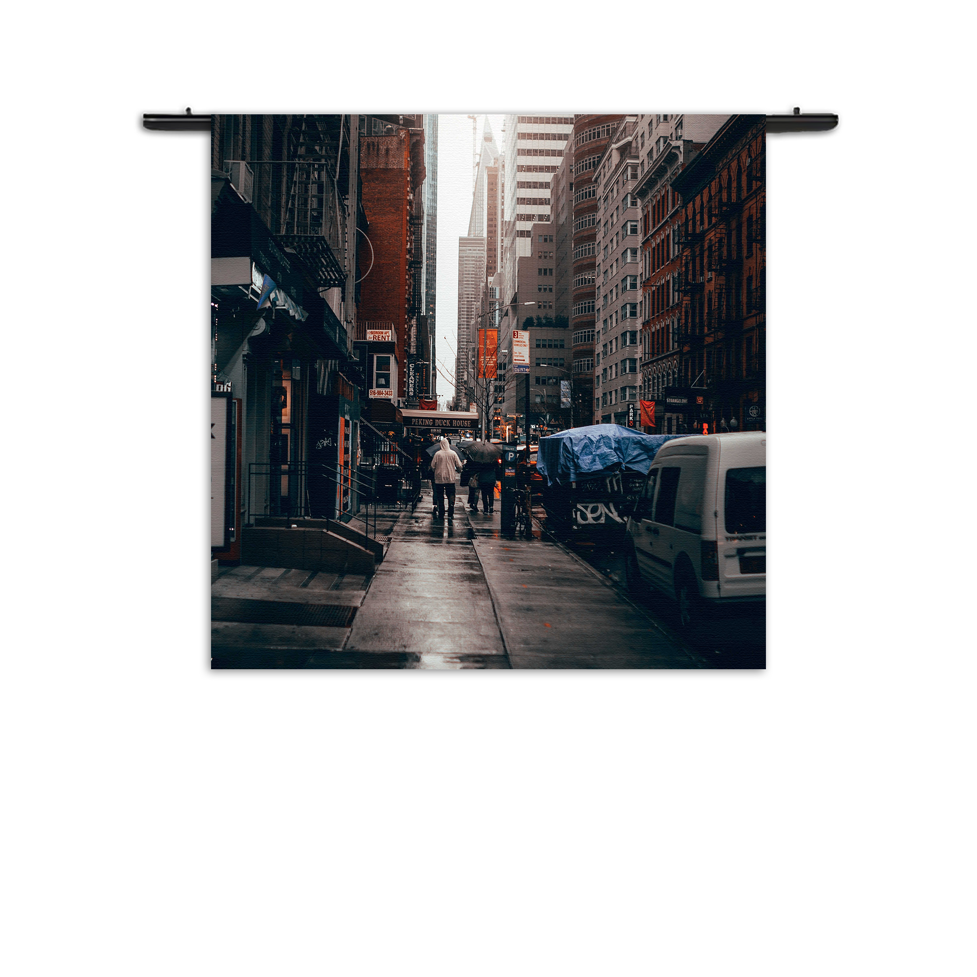 Wandkleed New York Raining Day Rechthoek Vierkant