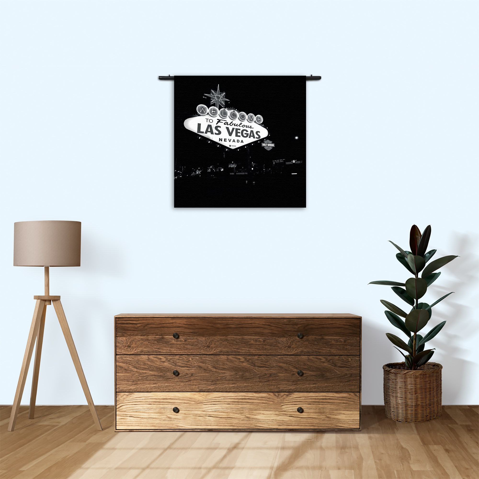 Wandkleed Welcome to Fabulous Las Vegas Zwart Wit Rechthoek Vierkant Template Vierkant Rond Steden 30 3