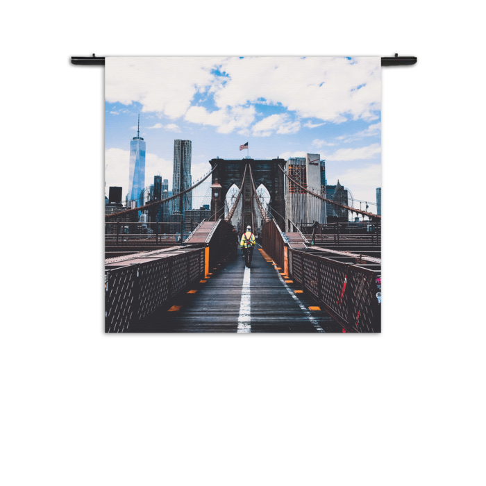 Wandkleed Brooklyn Bridge New York Daglicht Rechthoek Vierkant