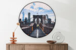 Akoestisch Schilderij Brooklyn Bridge New York Daglicht Rond - Muurcirkel Template Vierkant Rond Steden 32 2 scaled 1
