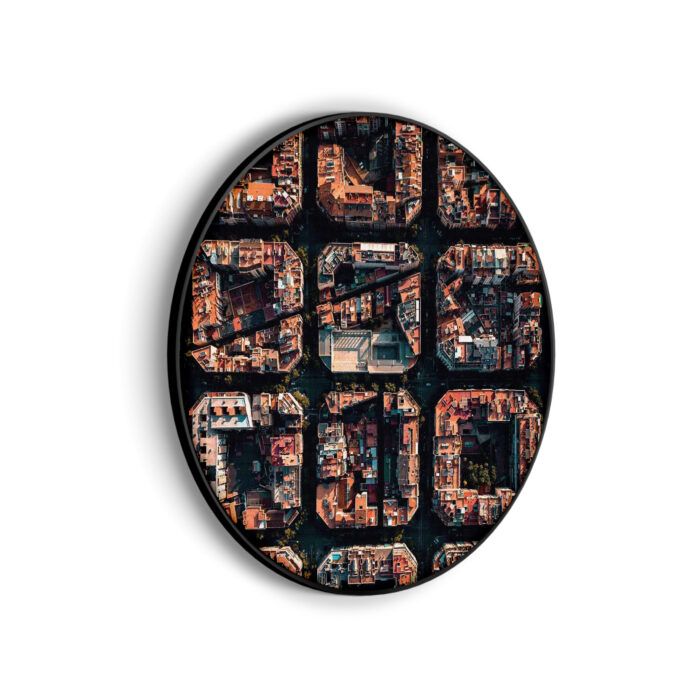 Akoestisch Schilderij Barcelona's Achtkantige Patronen Rond - Muurcirkel Template Vierkant Rond Steden 38 scaled 1