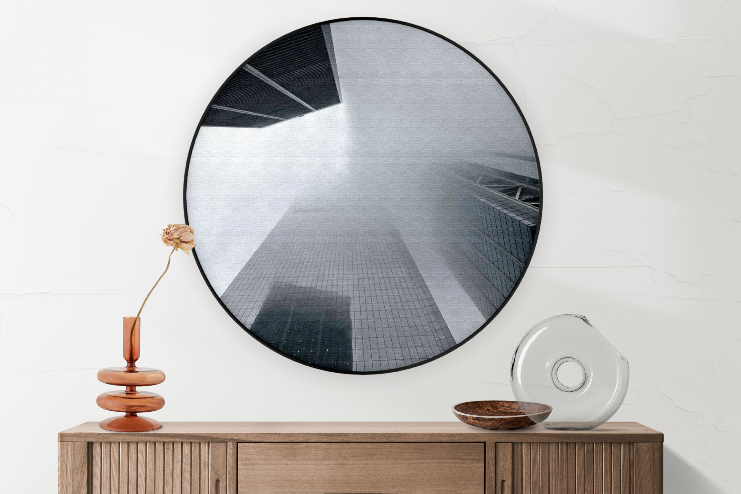Akoestisch Schilderij New York Rain Print Rond - Muurcirkel Template Vierkant Rond Steden 39 1 scaled 1
