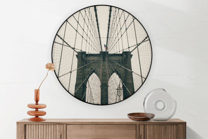 Akoestisch Schilderij Brooklyn Bridge New York City Rond - Muurcirkel Template Vierkant Rond Steden 41 1 scaled 1