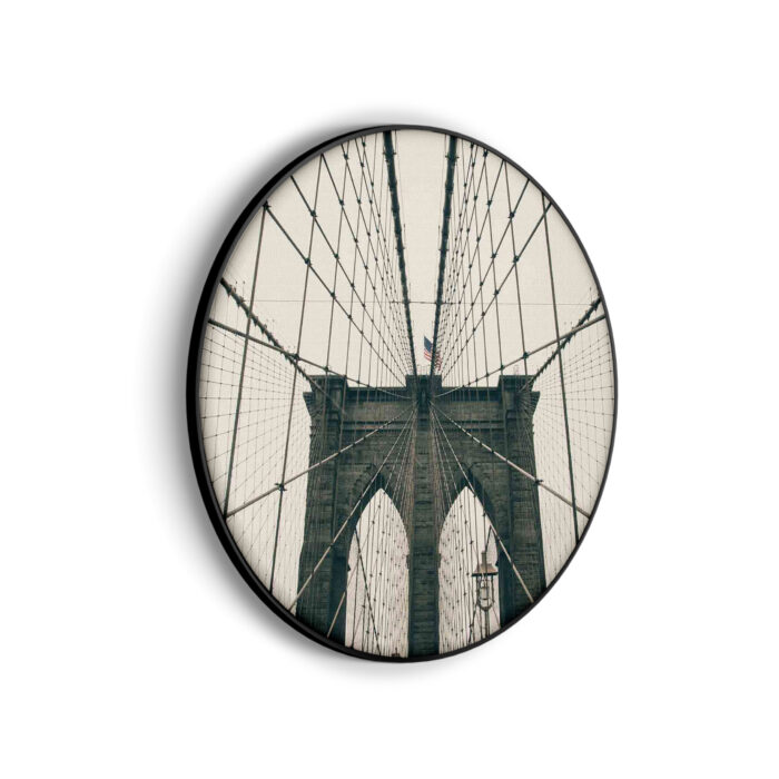 Akoestisch Schilderij Brooklyn Bridge New York City Rond - Muurcirkel Template Vierkant Rond Steden 41 scaled 1