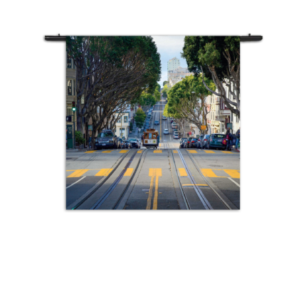 Wandkleed San Francisco Tram Rechthoek Vierkant