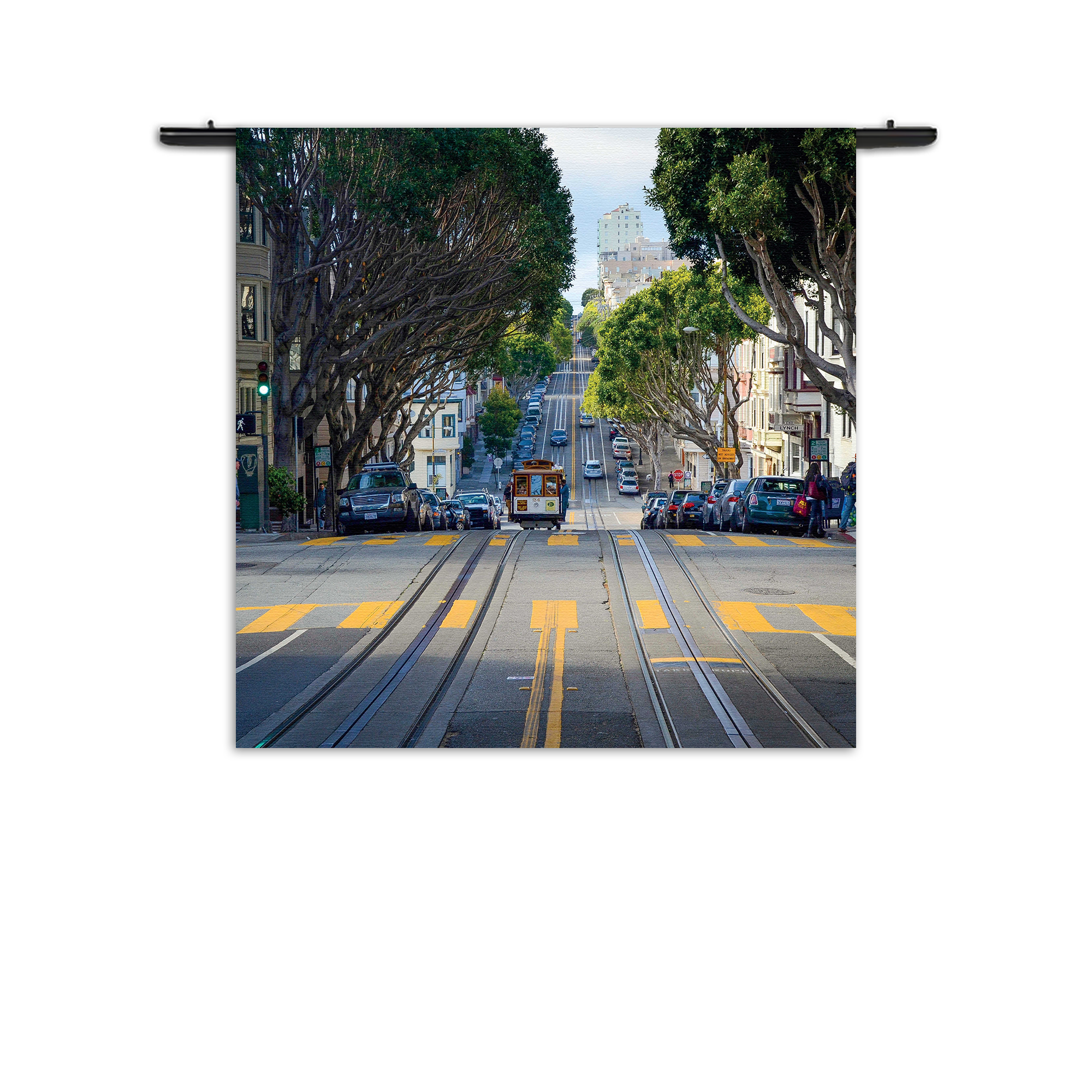 Wandkleed San Francisco Tram Rechthoek Vierkant