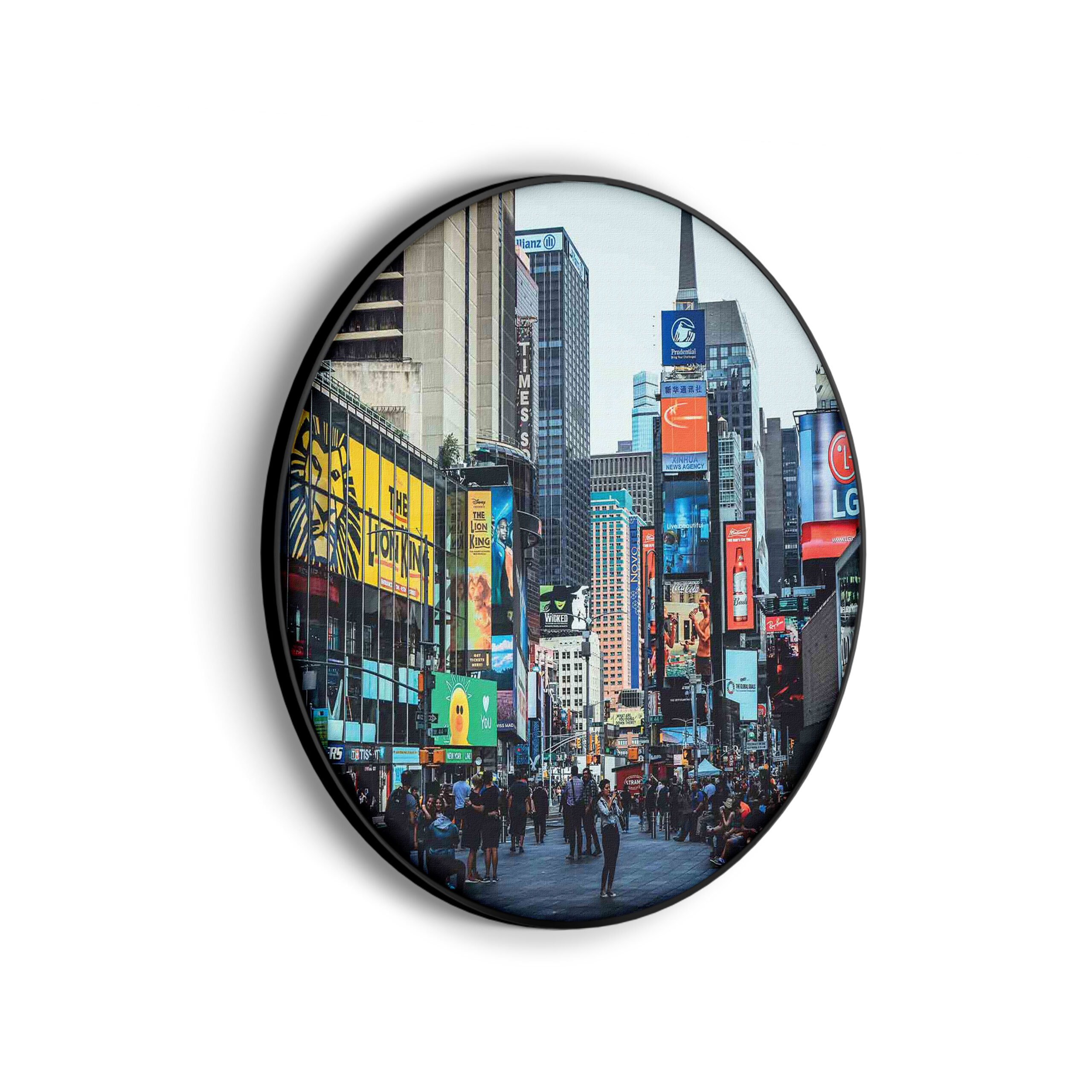 Akoestisch Schilderij Times Square New York Rond - Muurcirkel Template Vierkant Rond Steden 51 scaled 1