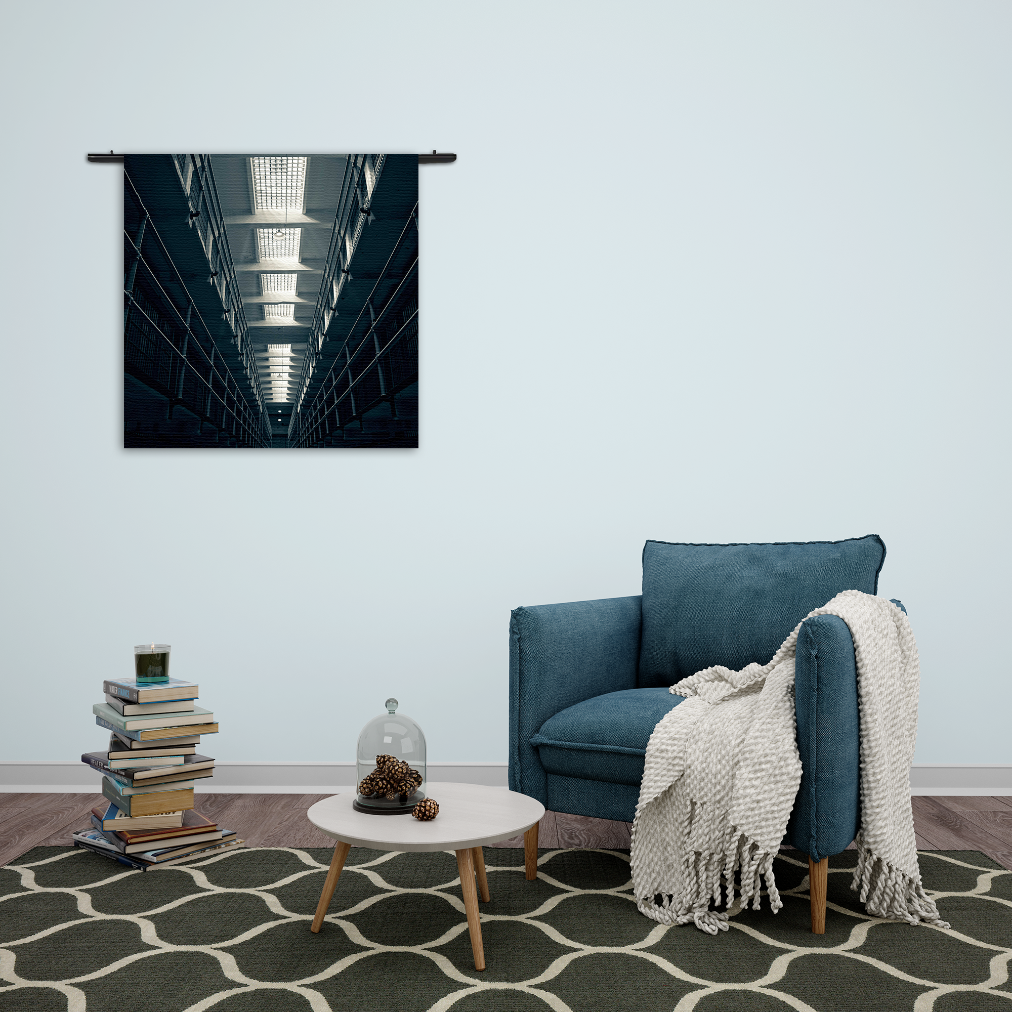 Wandkleed Alcatraz Celblokken Rechthoek Vierkant Template Vierkant Rond Steden 52 2