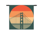 Template_Vierkant_Rond_Steden_55-1 Wandkleed San Francisco 1976 Golden Gate Bridge Rechthoek Vierkant