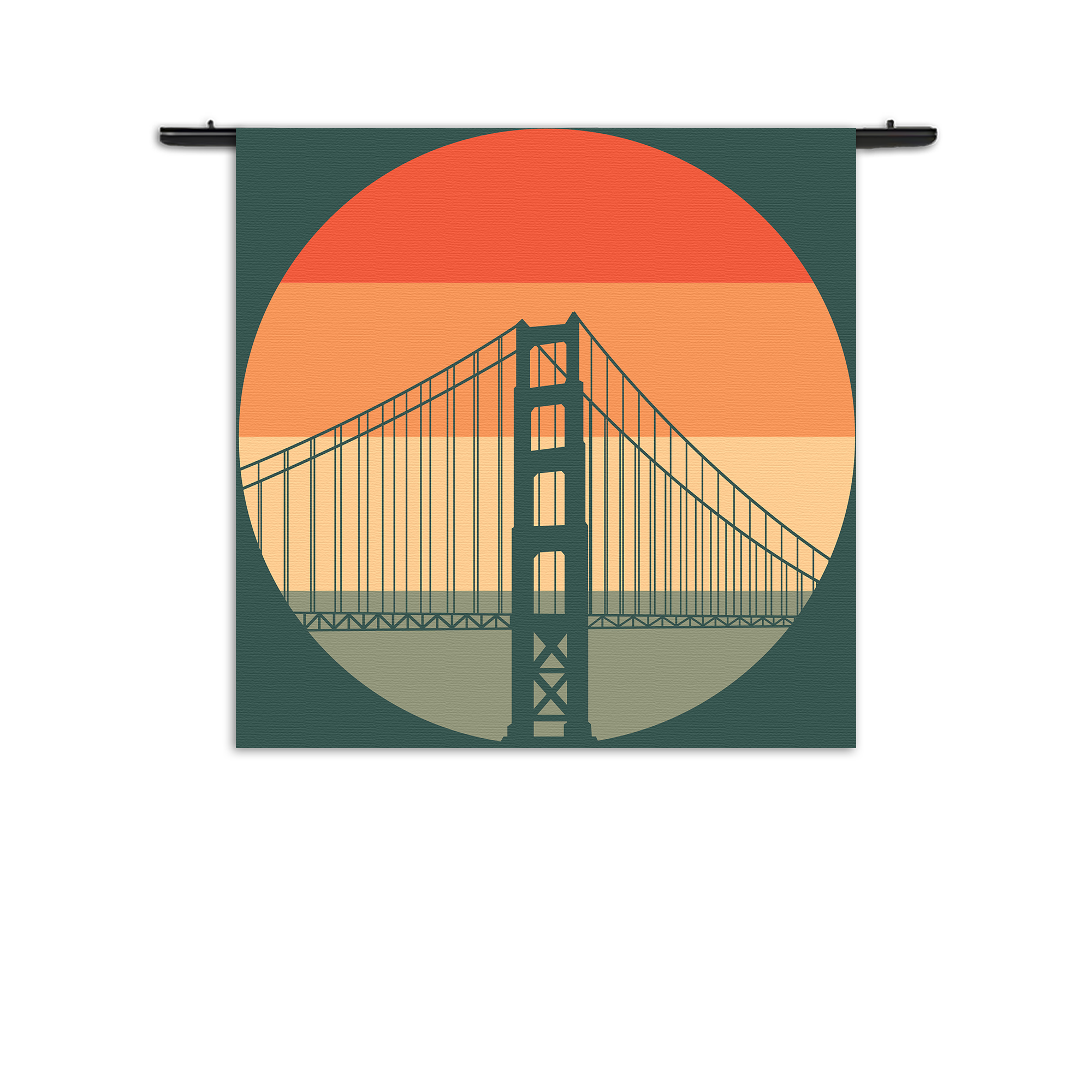 Template_Vierkant_Rond_Steden_55-1 Wandkleed San Francisco 1976 Golden Gate Bridge Rechthoek Vierkant