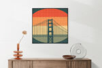 Akoestisch Schilderij San Francisco 1976 Golden Gate Bridge Vierkant Template Vierkant Rond Steden 55. 1 1 scaled 1