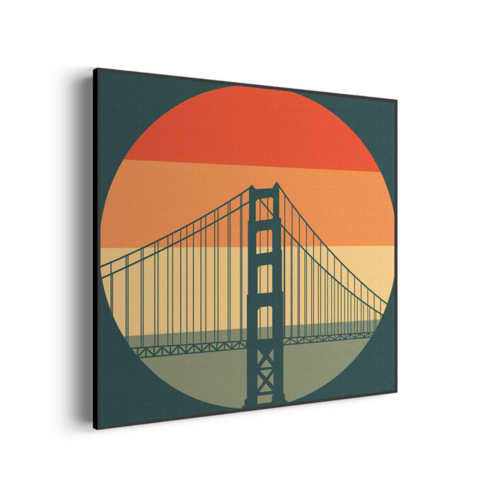 Akoestisch Schilderij San Francisco 1976 Golden Gate Bridge Vierkant Template Vierkant Rond Steden 55. 2 1 scaled 1
