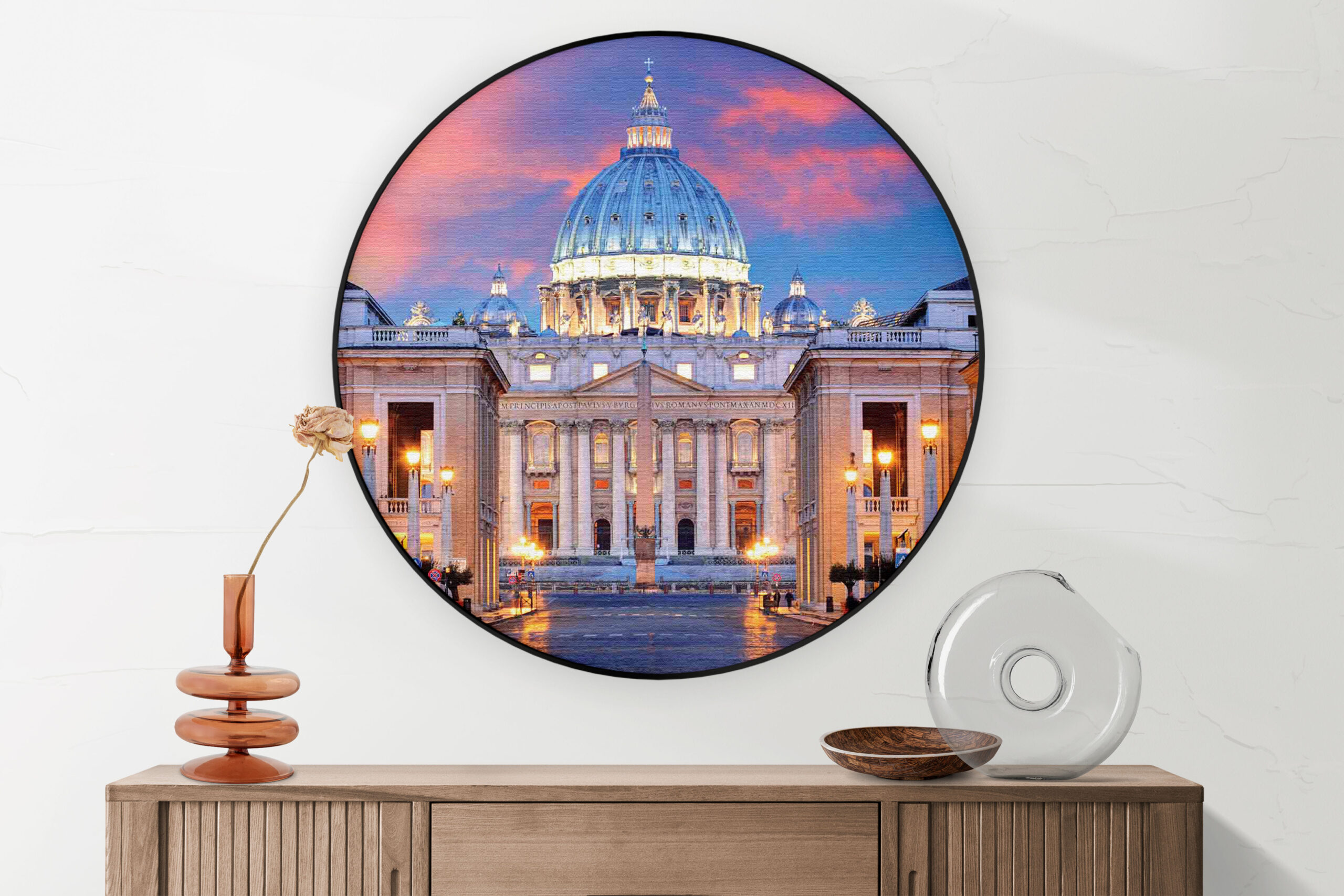 Akoestisch Schilderij Het Vaticaan Rond - Muurcirkel Template Vierkant Rond Steden 56 scaled 1