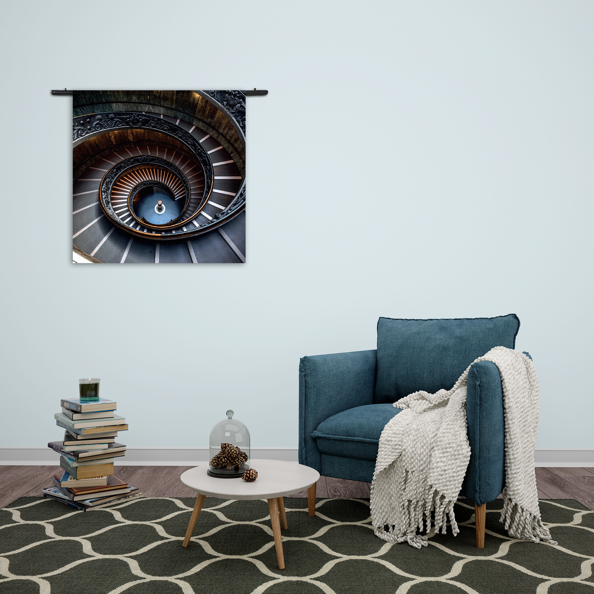 Wandkleed De Trappen van het Vaticaan Rechthoek Vierkant Template Vierkant Rond Steden 61 2