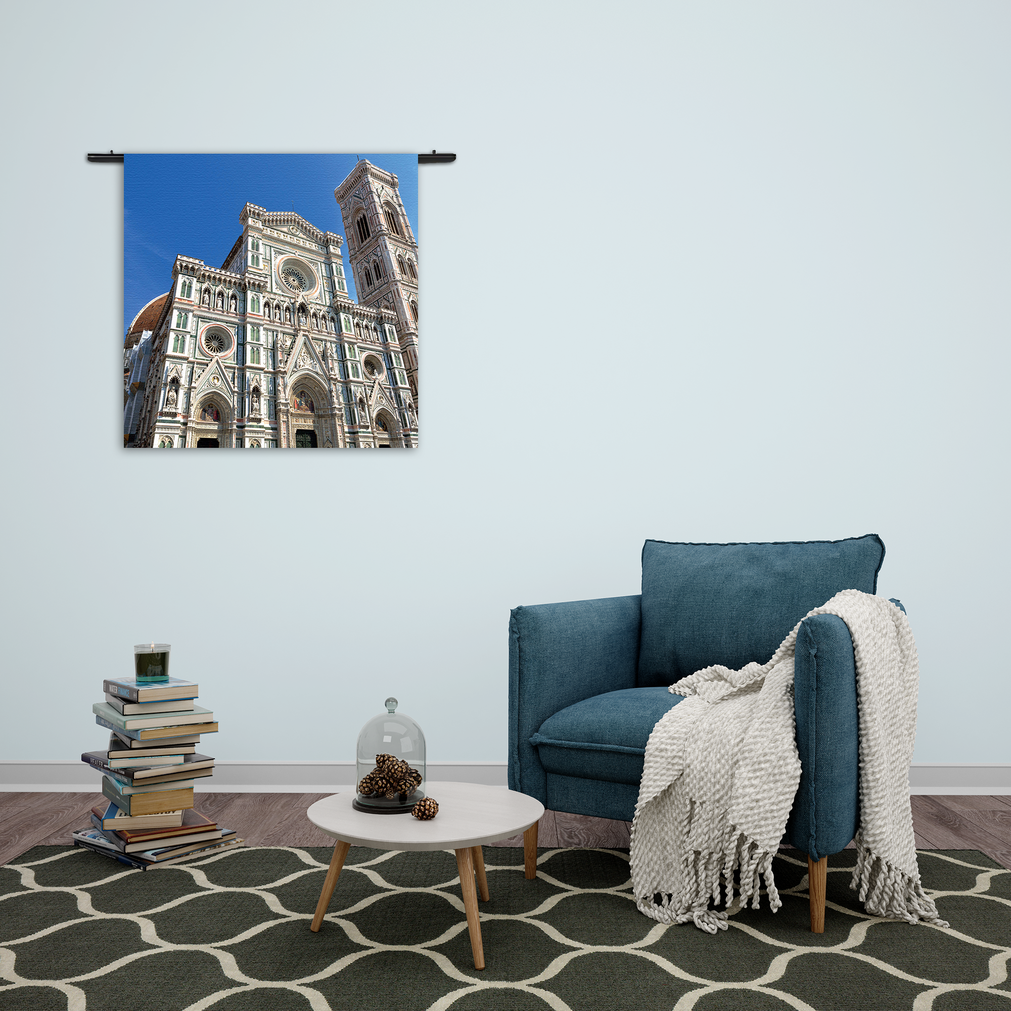 Wandkleed De Kathedraal Van Florence Duomo Vooraanzicht Rechthoek Vierkant Template Vierkant Rond Steden 62 2
