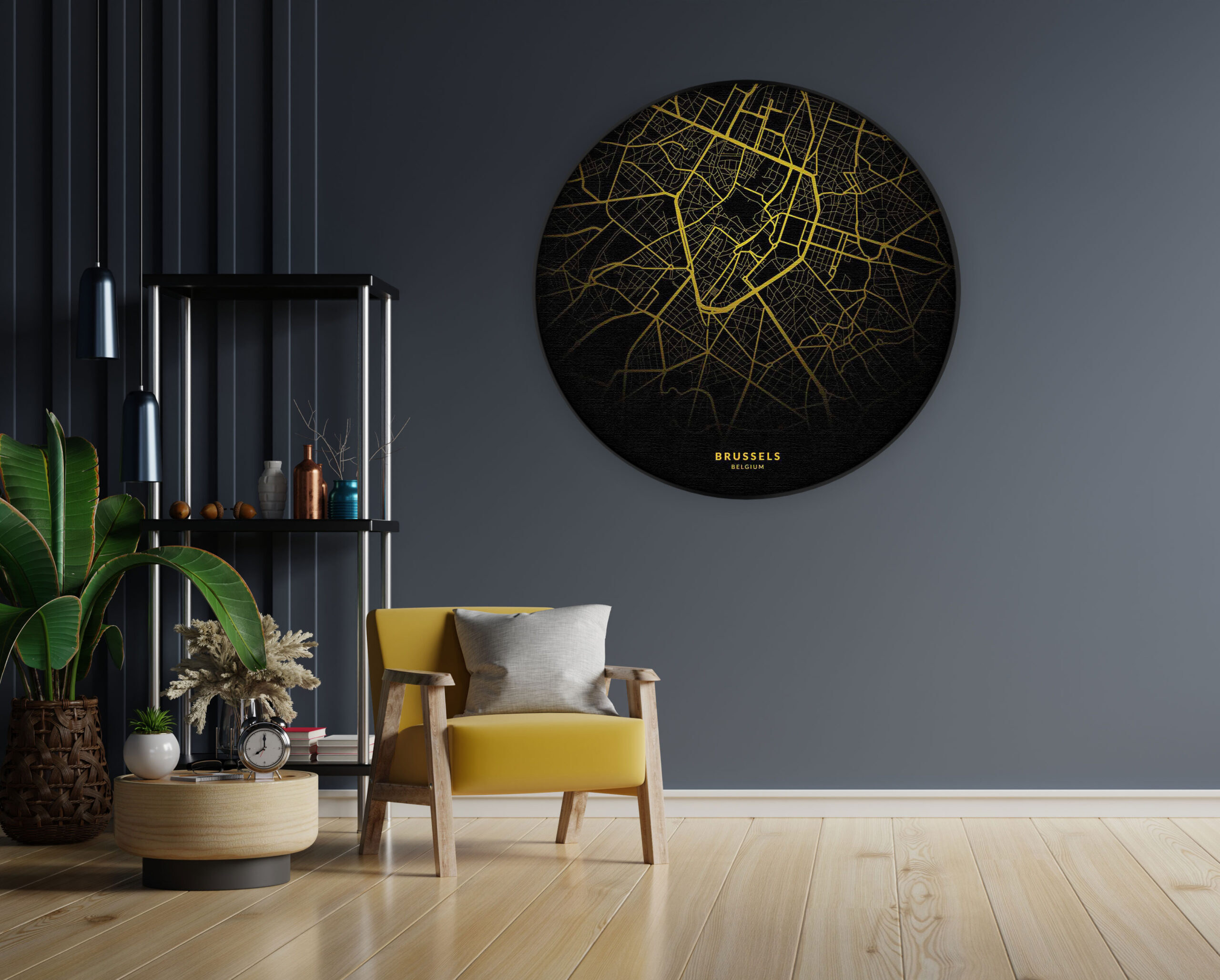 Template_Vierkant_Rond_Steden_69-2-scaled Akoestisch Schilderij Brussels Plattegrond Zwart Geel Rond - Muurcirkel Template Vierkant Rond Steden 69 2 scaled 1