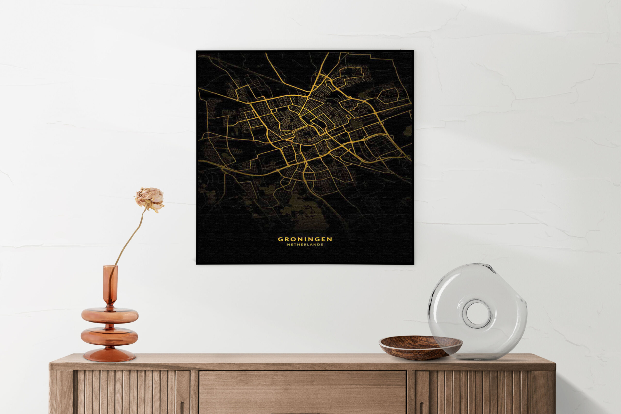 Akoestisch Schilderij Groningen Plattegrond Zwart Geel Vierkant Template Vierkant Rond Steden 75 1 1 scaled 1