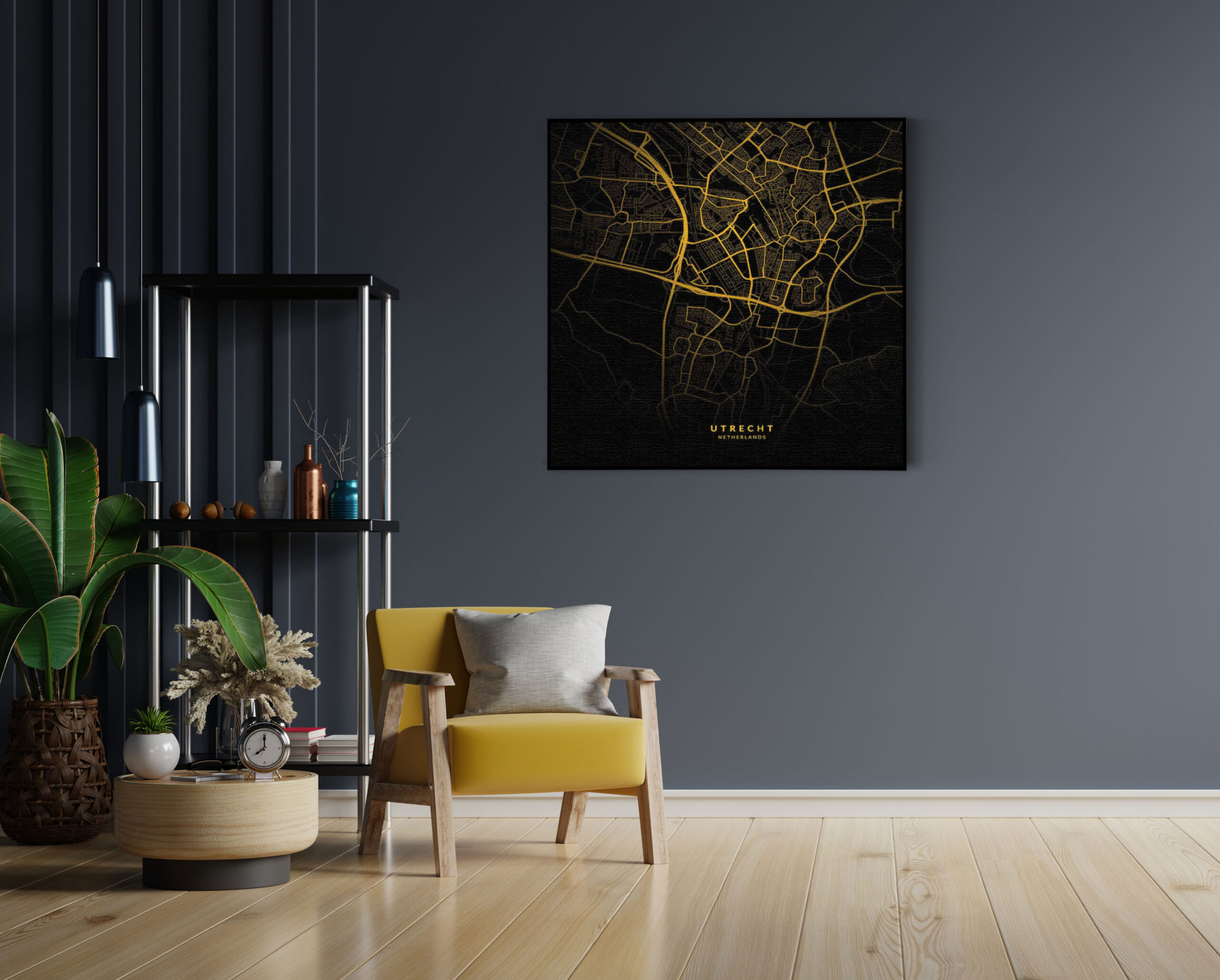 Akoestisch Schilderij Utrecht Plattegrond Zwart Geel Vierkant Template Vierkant Rond Steden 78 2 1 scaled 1